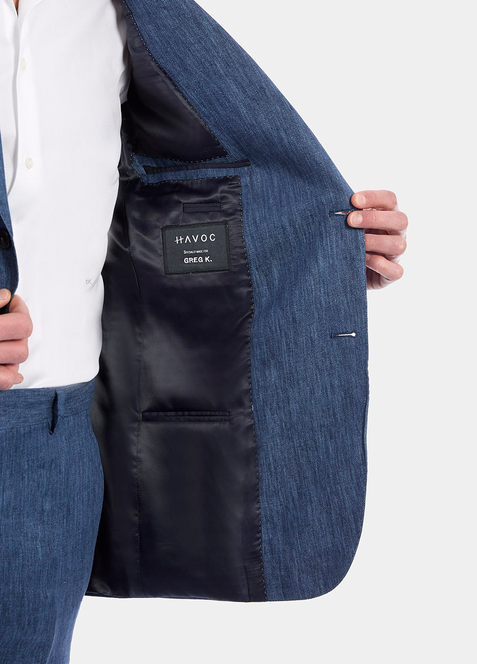 Traje Azul Jaspeado Lana Super 130