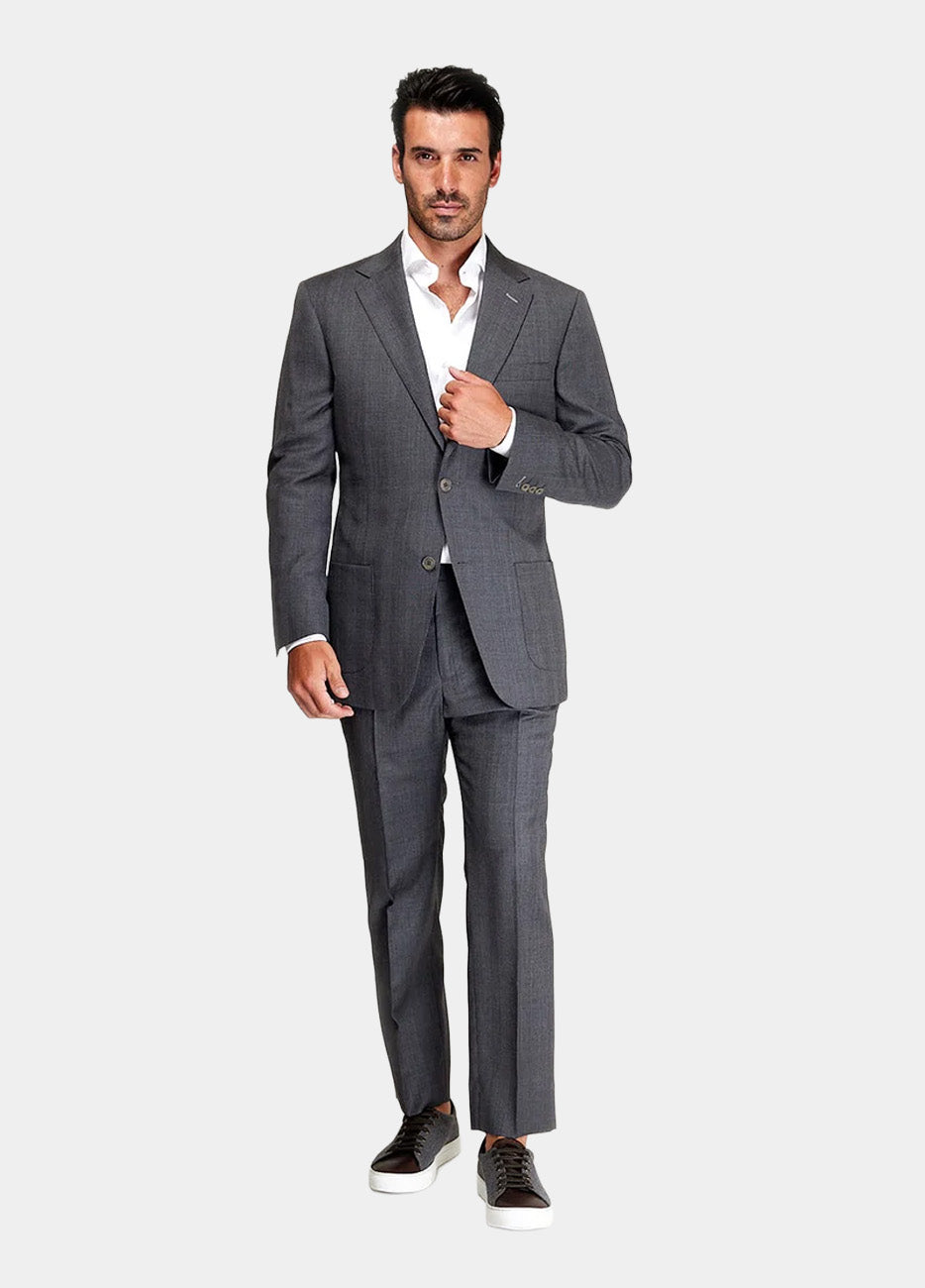 Traje Principe De Gales Gris Marengo