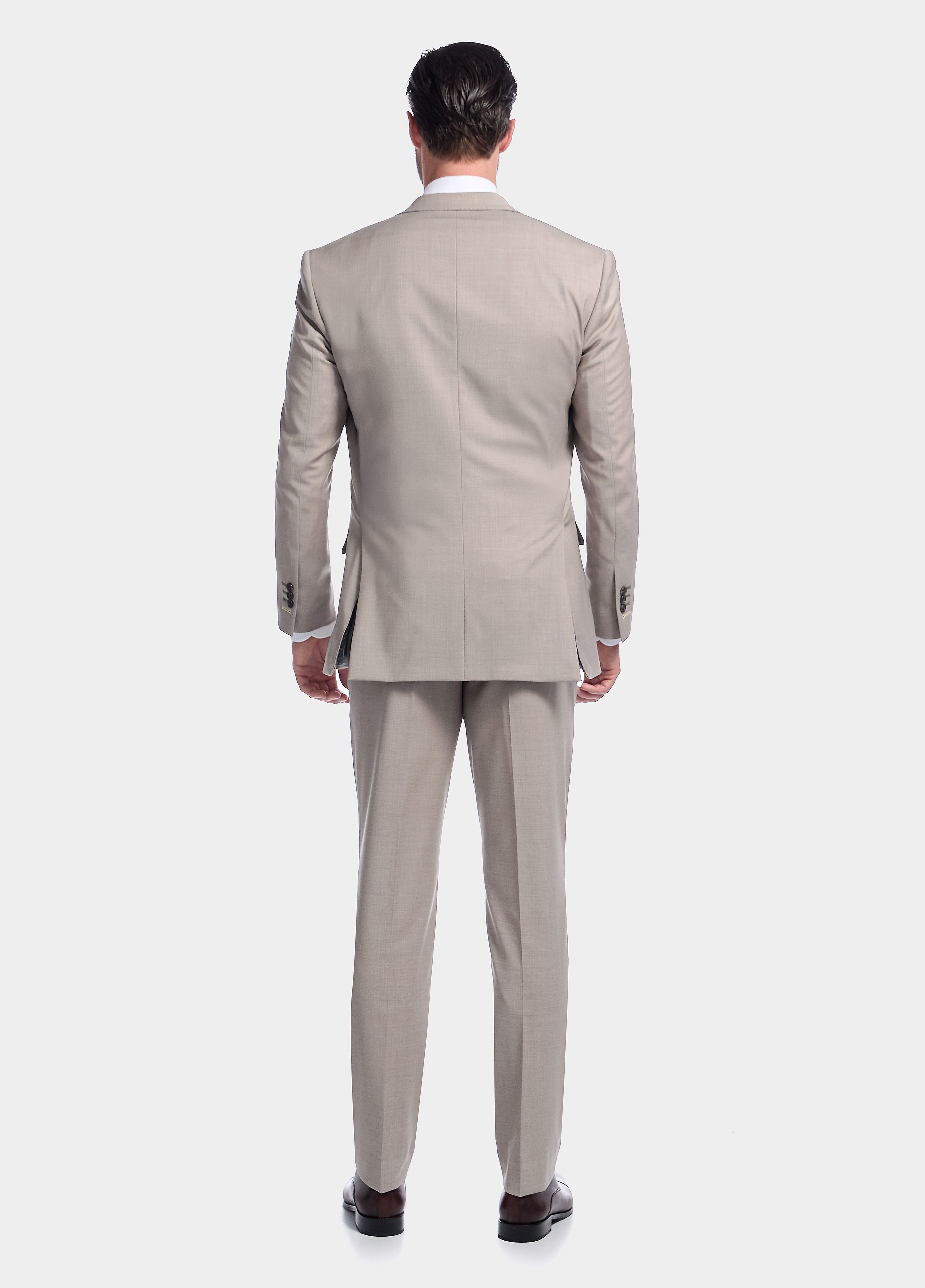 Traje Beige De Lana Peinada