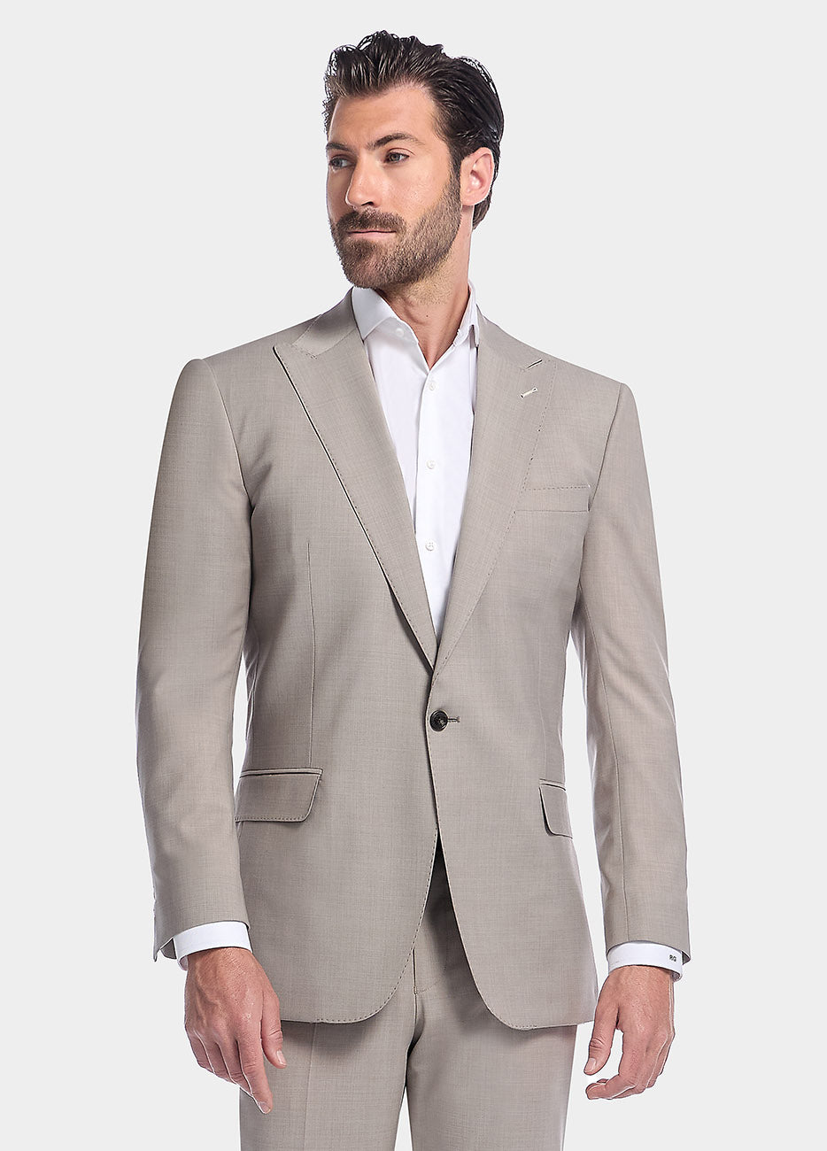 Blazer Beige De Lana Peinada