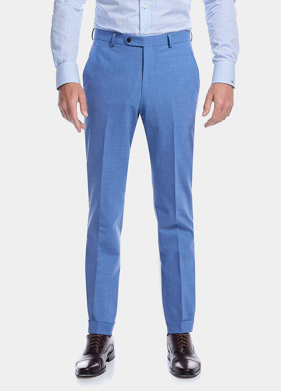 Pantalón Liso Azul Cielo Lana Peinada