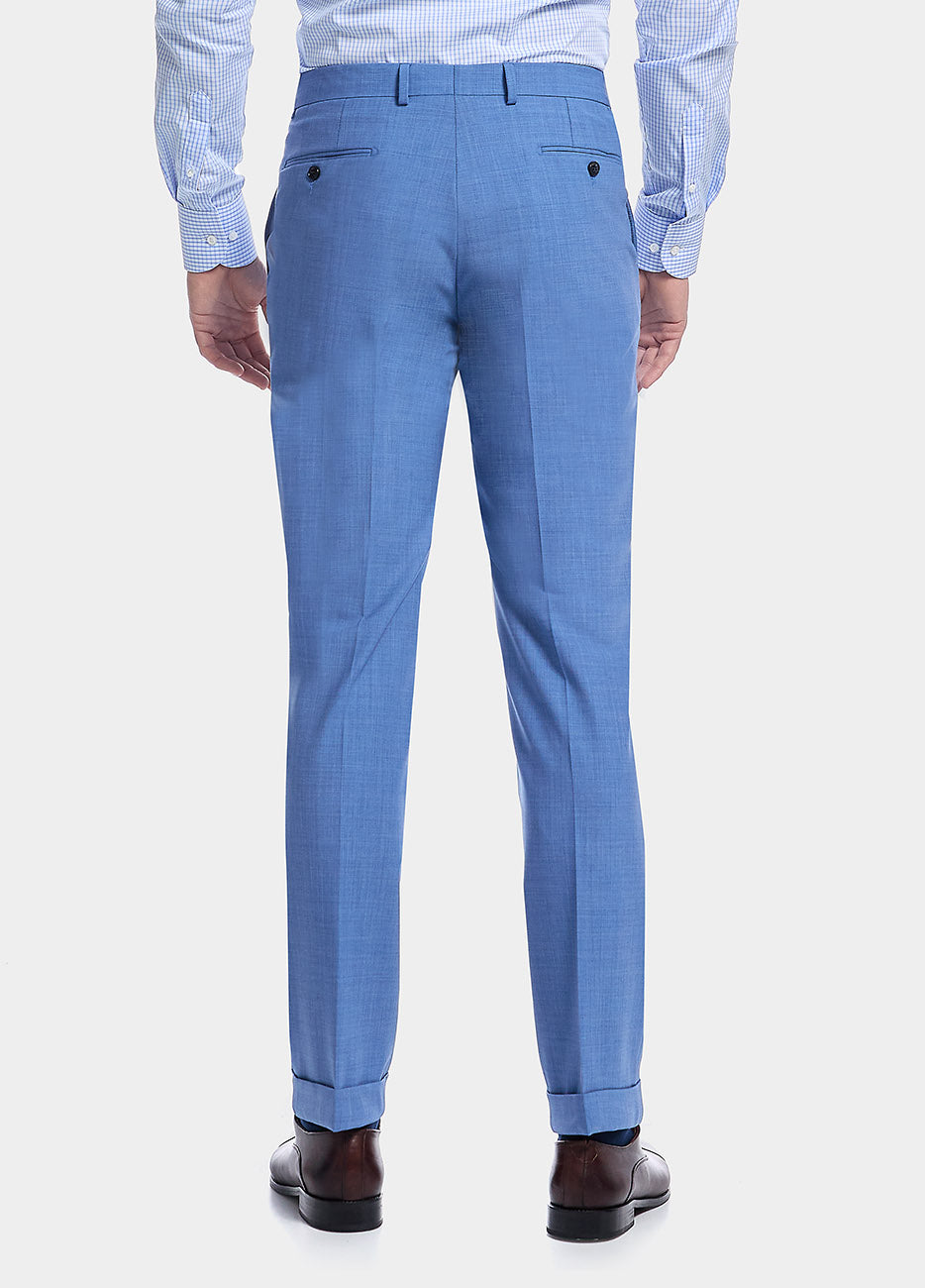 Pantalón Liso Azul Cielo Lana Peinada