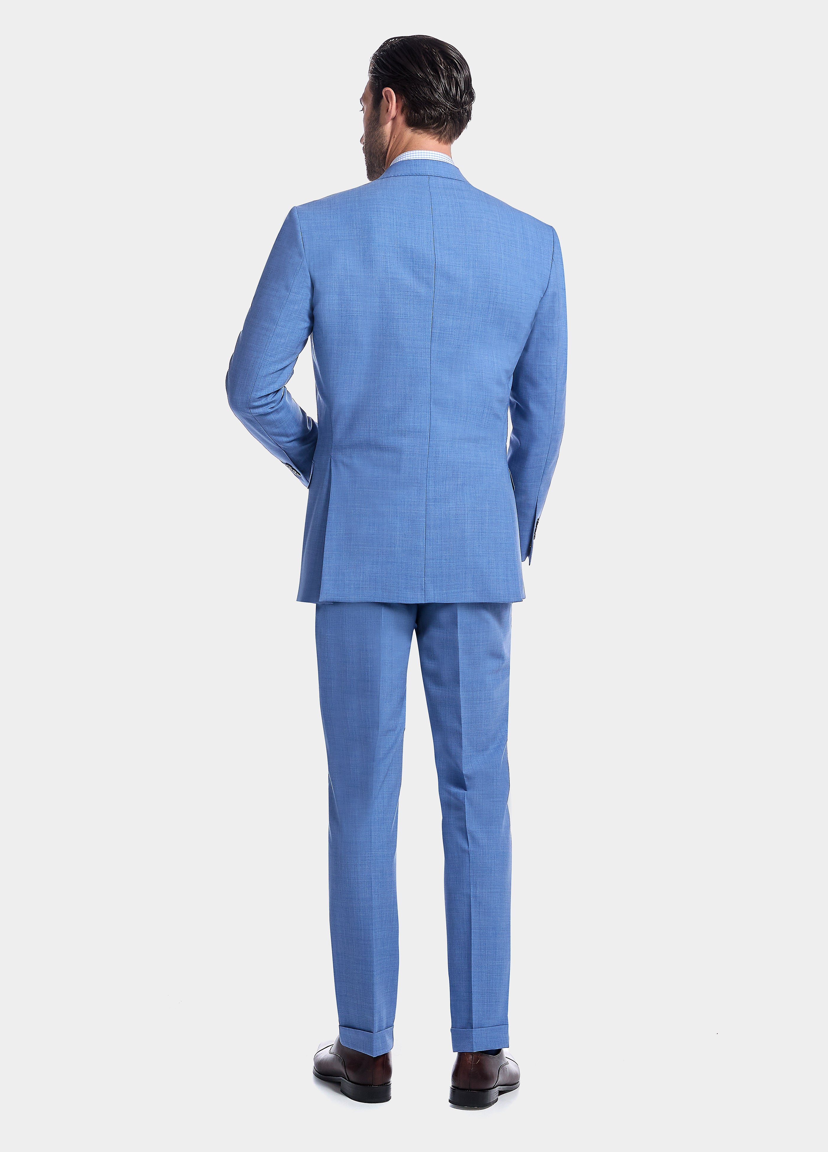 Traje Liso Azul Cielo Lana Peinada