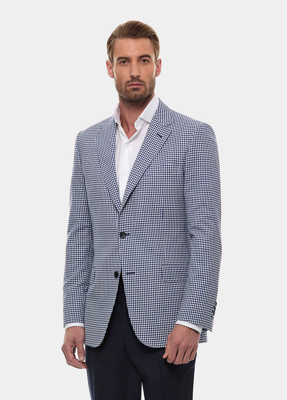 Saco Azul Medio Cuadros Rtw| HAVOC