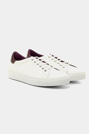 Sneaker Blanco Talonera A Contraste Vino Edición Limitada| HAVOC