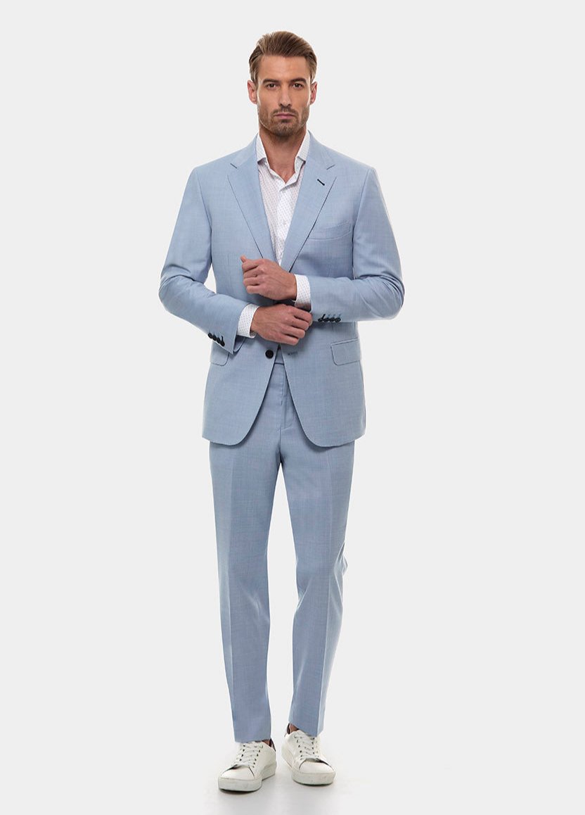 Moda Traje Azul Cielo Trajes Cruzados Para Hombres Traje Azul Claro Rtw| HAVOC – Havoc