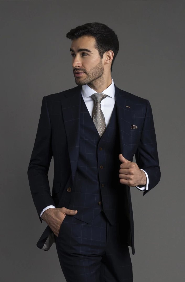 Blazer Cuadro Azul Marino| HAVOC