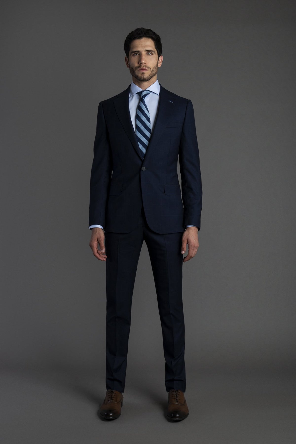 Traje Cuadro Azul Oscuro| HAVOC