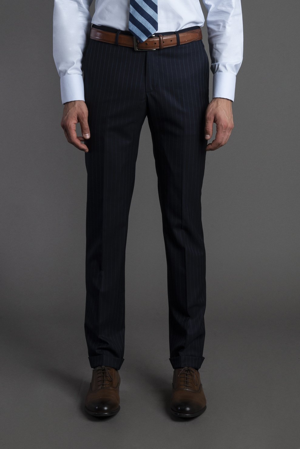 Pantalón Raya Azul Oscuro| HAVOC