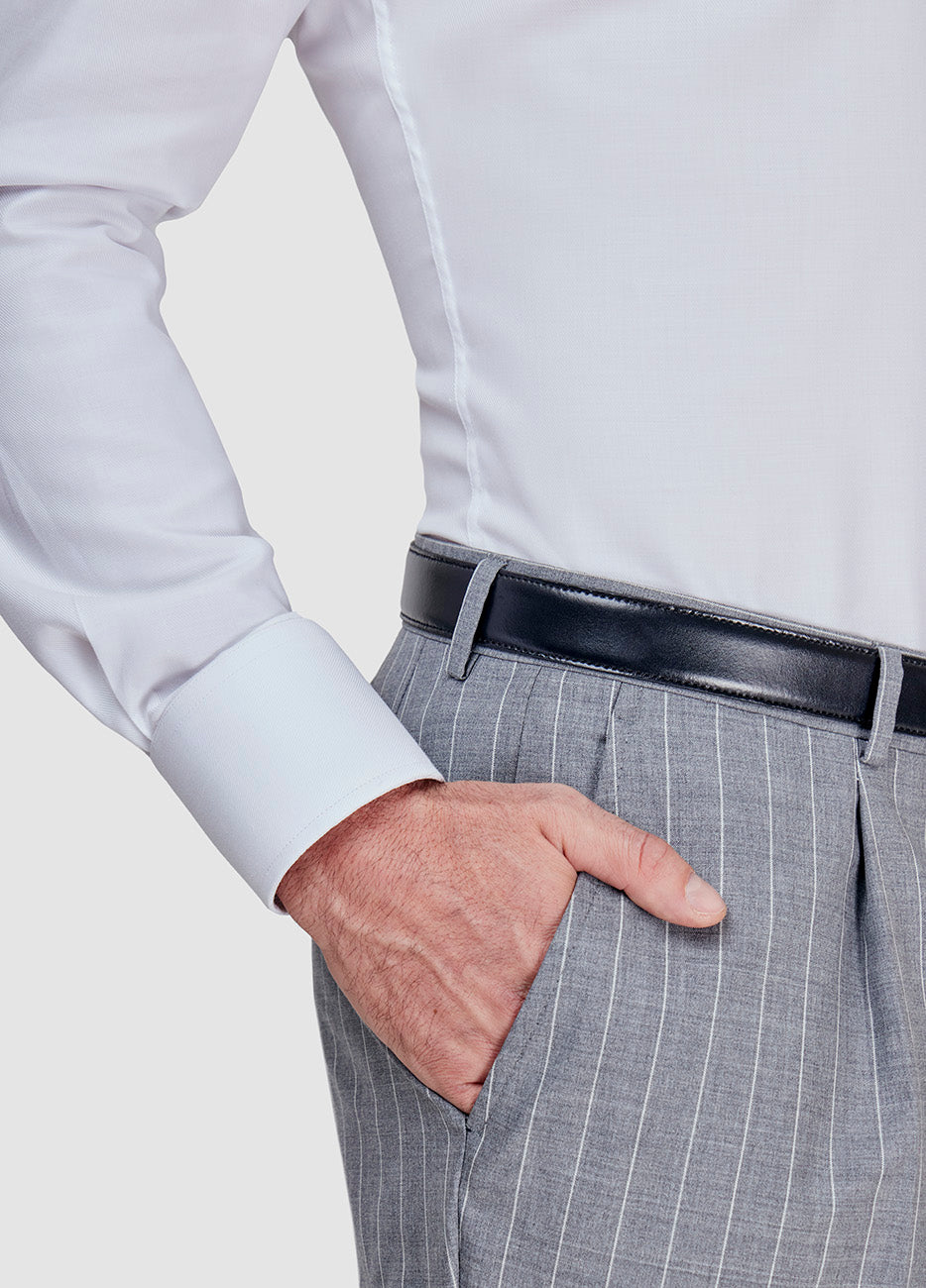 PANTALON RAYA DIPLOMATICA GRIS ESTAÑO Y BLANCO Havoc