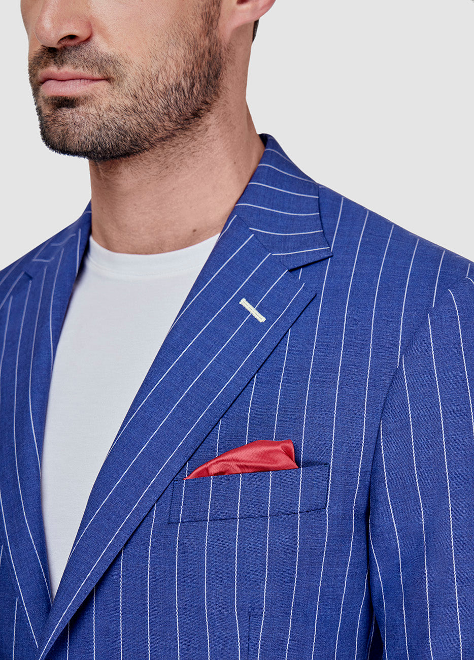 TRAJE RAYA DIPLOMATICA AZUL INDIGO Y BLANCO Havoc