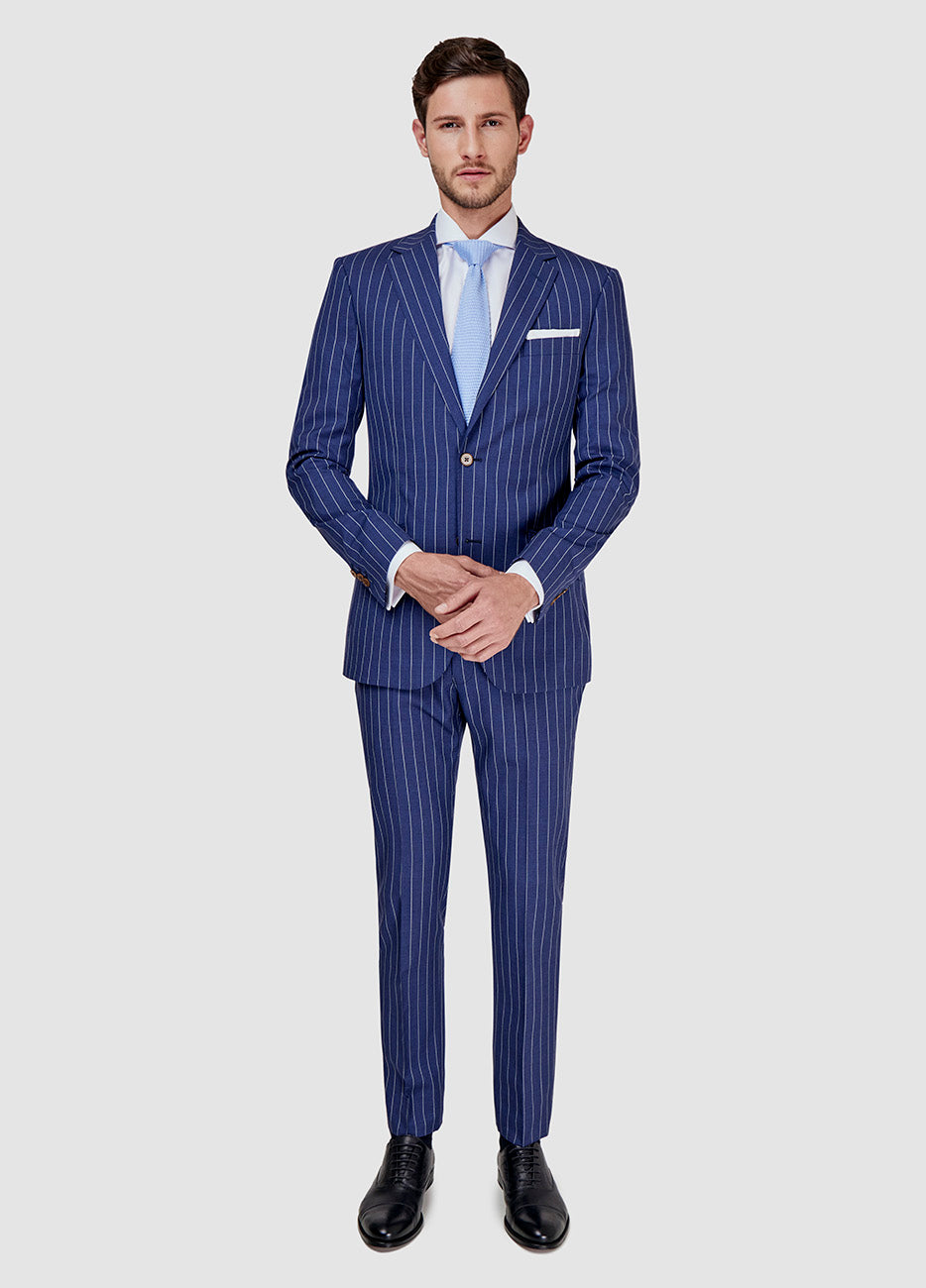 Traje Raya Diplomatica Azul Turqui Y Blanco| HAVOC