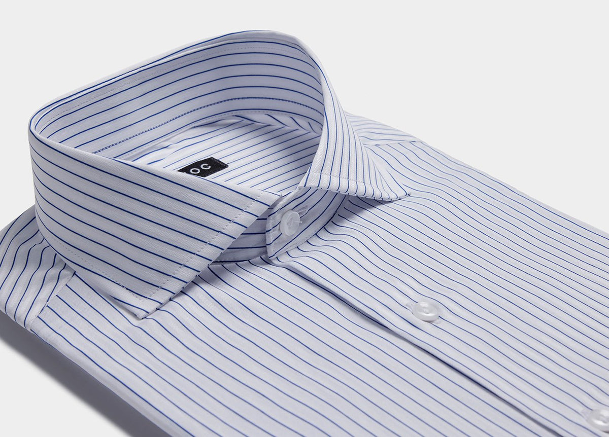 CAMISA DE RAYAS AZULES Y CONTRASTE AL TONO Havoc