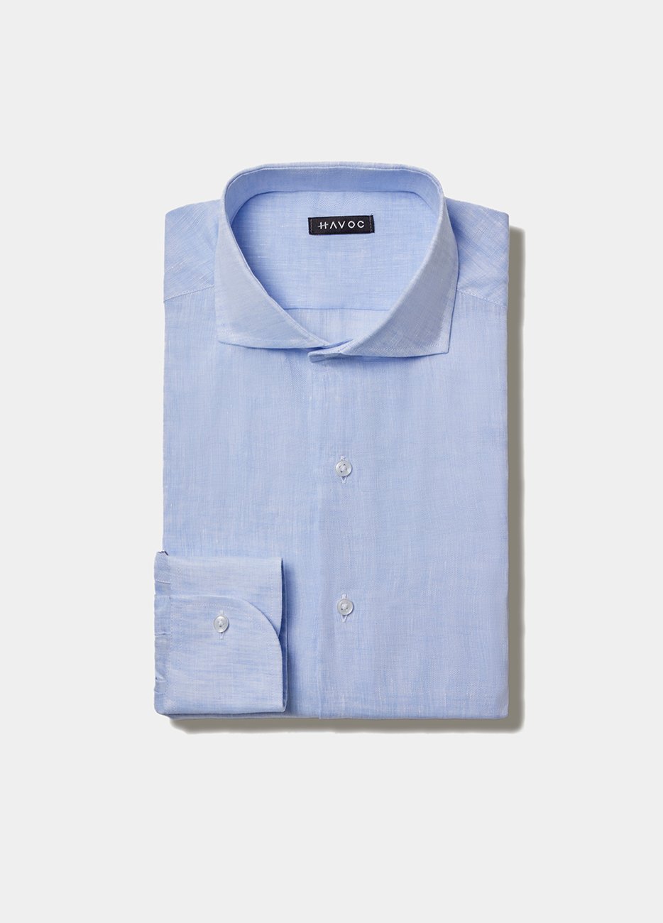 Camisa De Lino Baby Blue| HAVOC