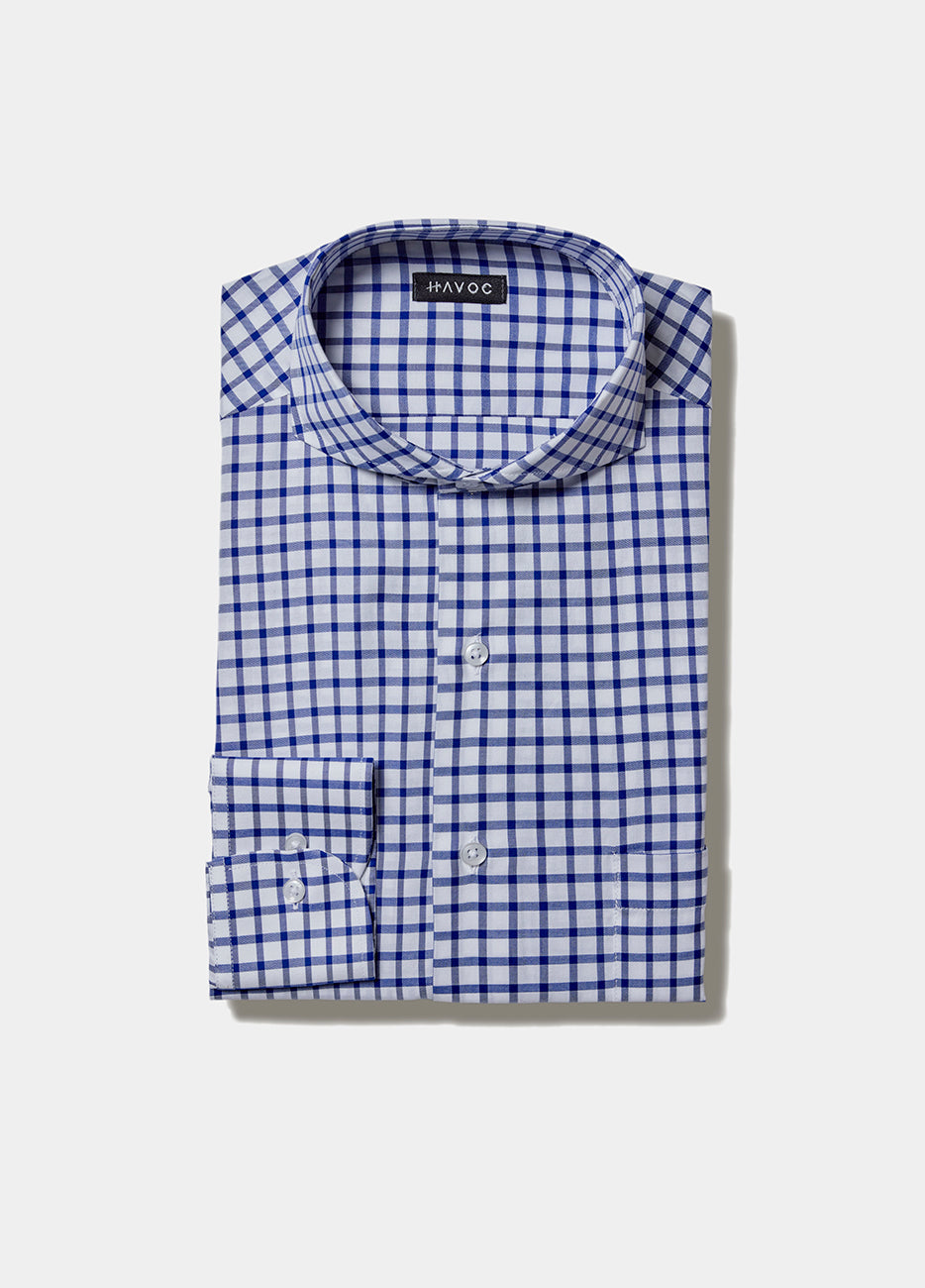 HAVOC Camisa De Macro Cuadro Azul Marino