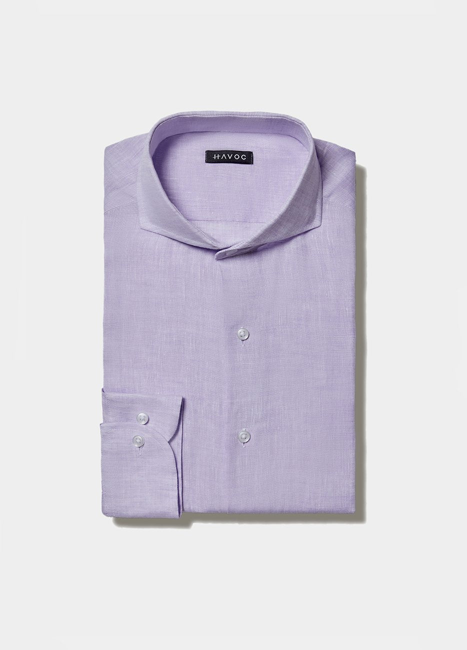 Camisa De Lino Lila| HAVOC