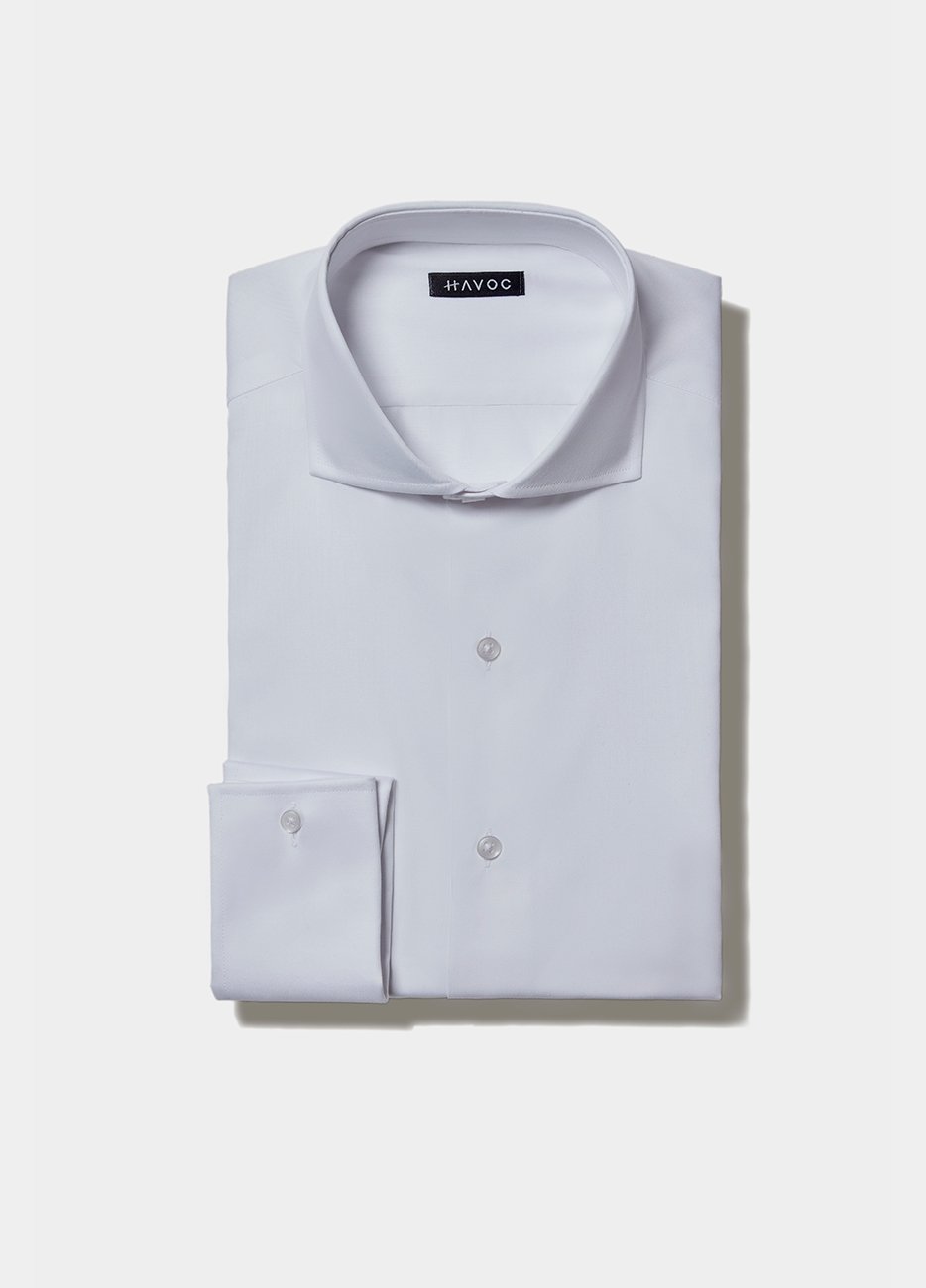 Camisa Blanca Lisa Tejido Sarga| HAVOC