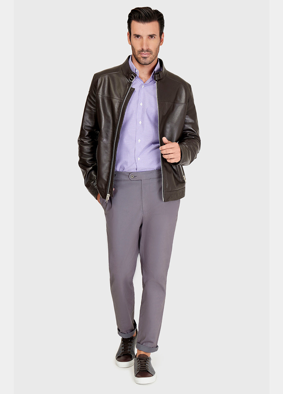 Chamarra De Piel Napa Cacao Ready To Wear| HAVOC