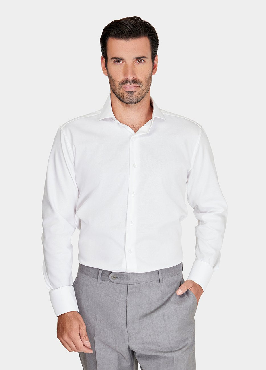 Camisa Blanca Manga Larga Oxford - Hombre