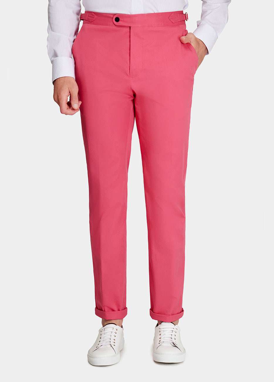 HAVOC Pantalón Casual Tipo Chino Liso Rosa Mexicano