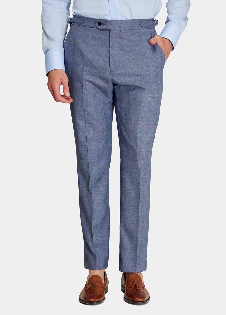 Pantalón Azul Principe De Gales Con Rosa| HAVOC