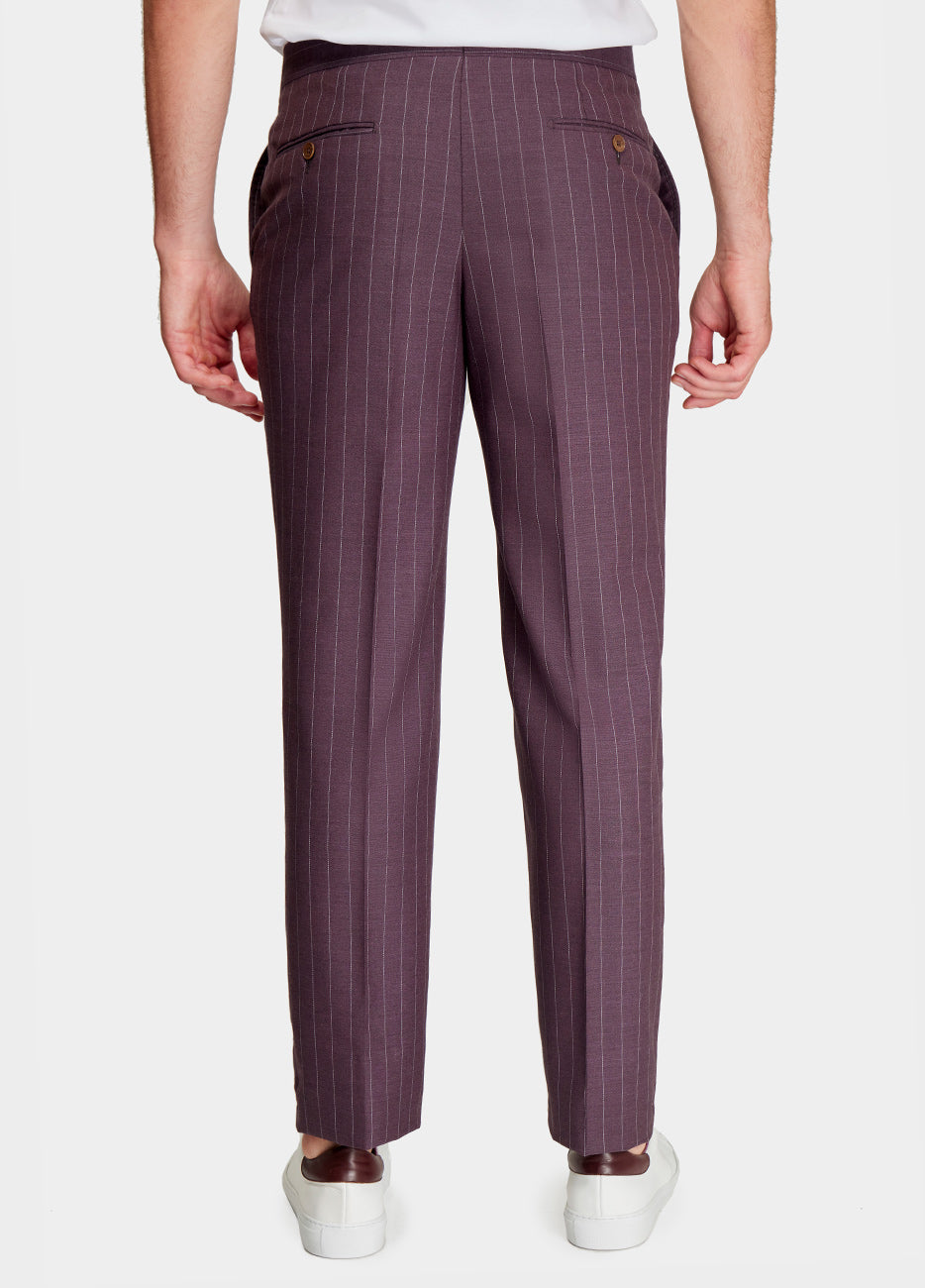 HAVOC Pantalón Raya Diplomatica Marron Y Blanco