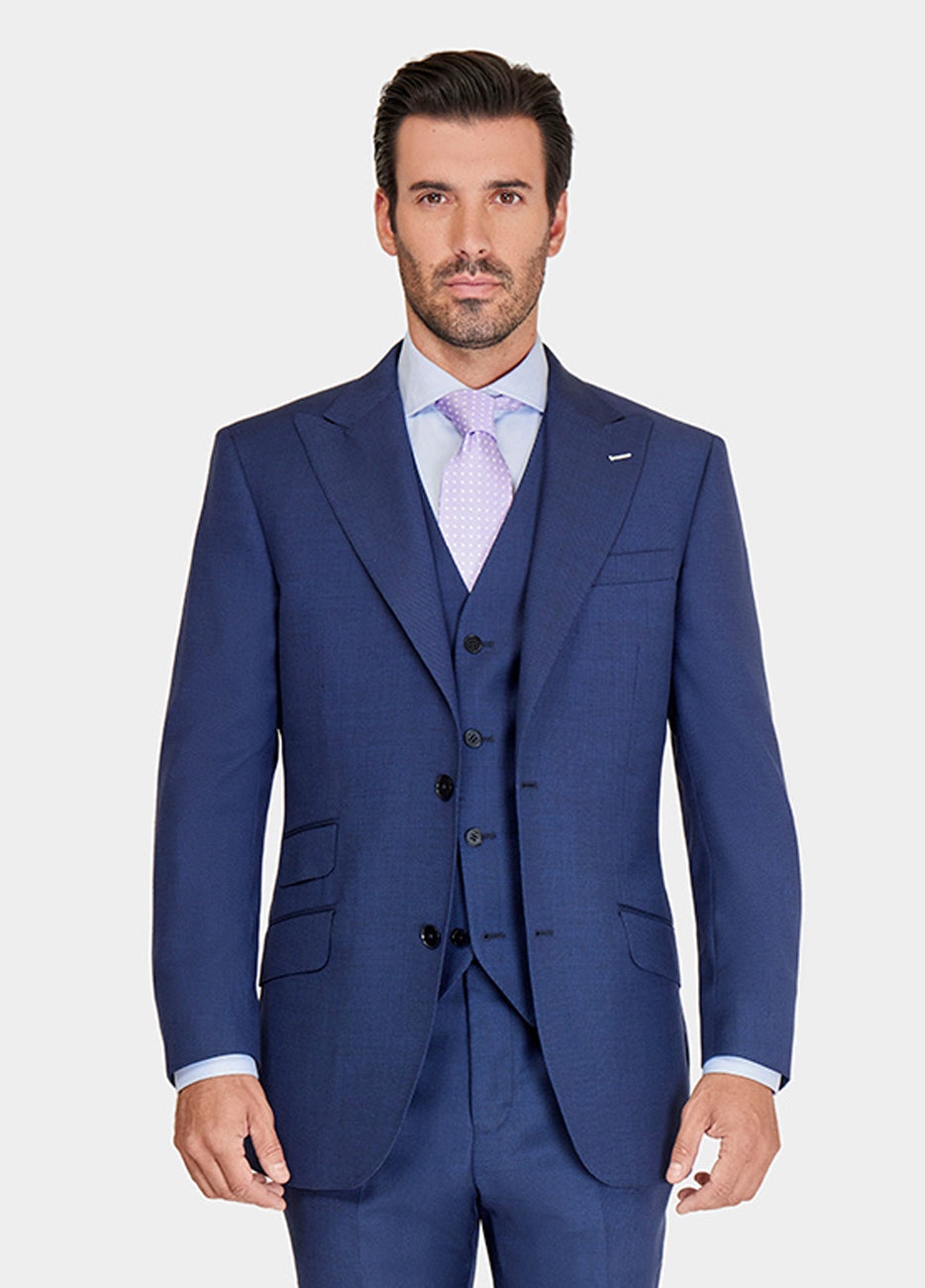 Blazer Azul Camisa Rosa Con Pantalon Beige Azul Rey Combinaciones