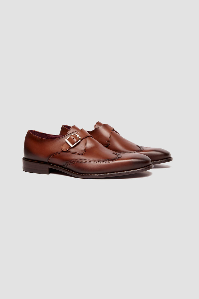 Zapato Single Monk Piel Calf Medium Brown| HAVOC
