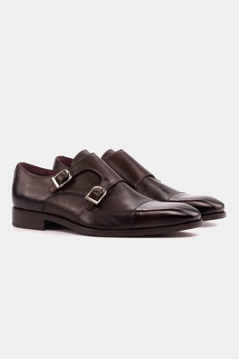 Zapato Double Monk Piel Calf Cacao| HAVOC